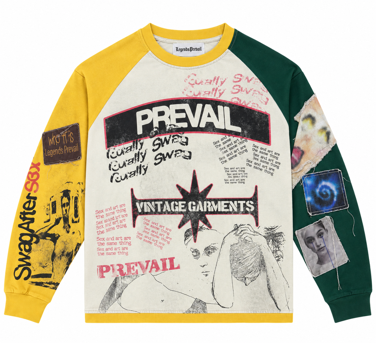 Vintage Prevail Long Sleeve - Green/Yellow