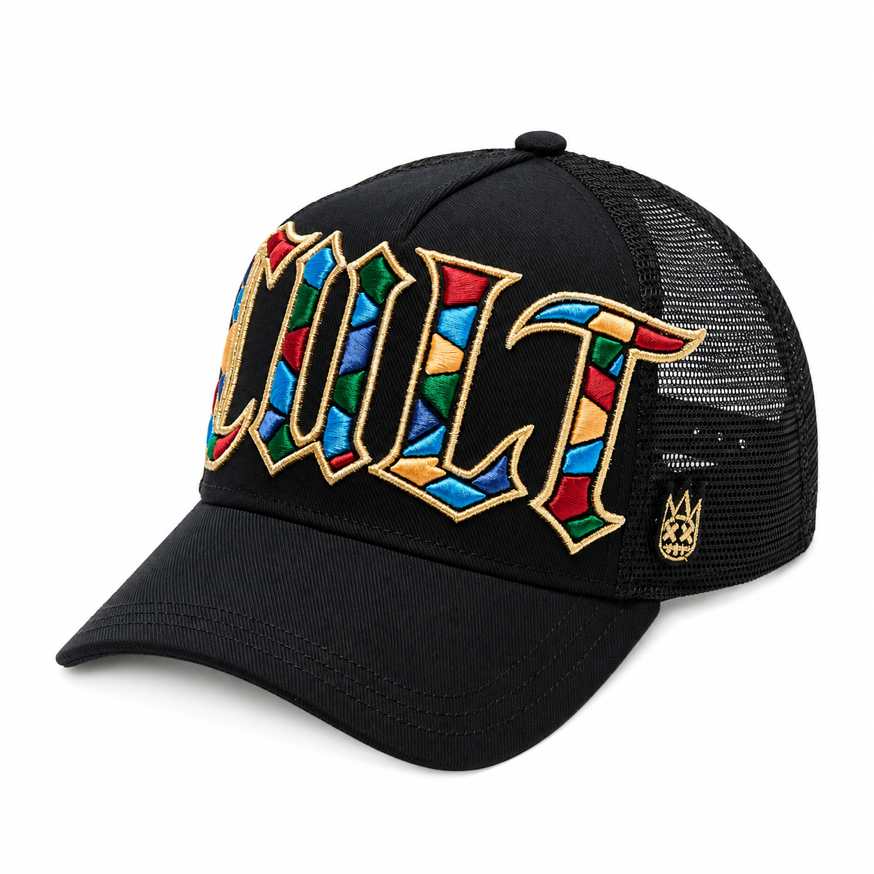 Stained Glass Mesh Back Trucker Hat - Black