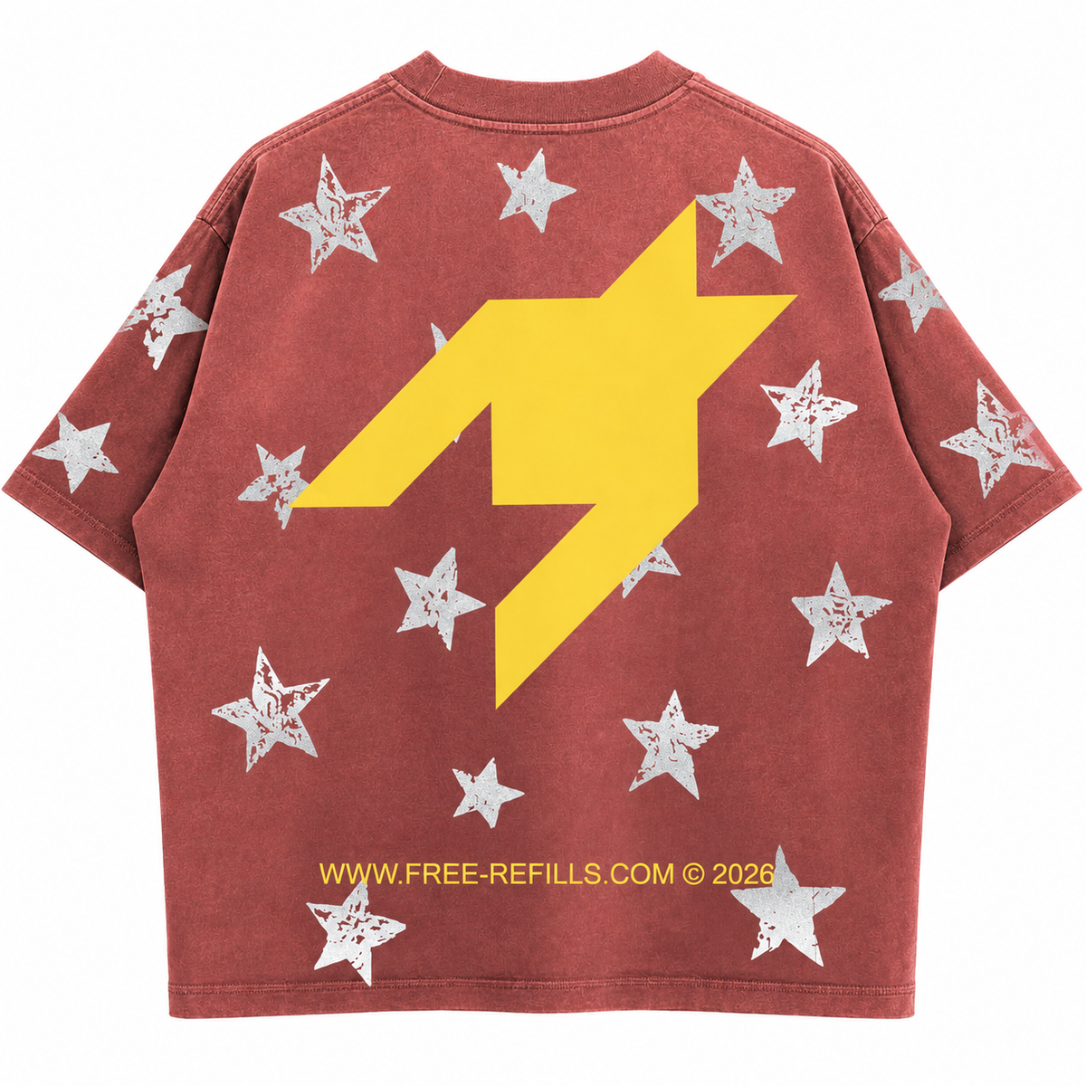 Starry Sun Fade T-Shirt - Red
