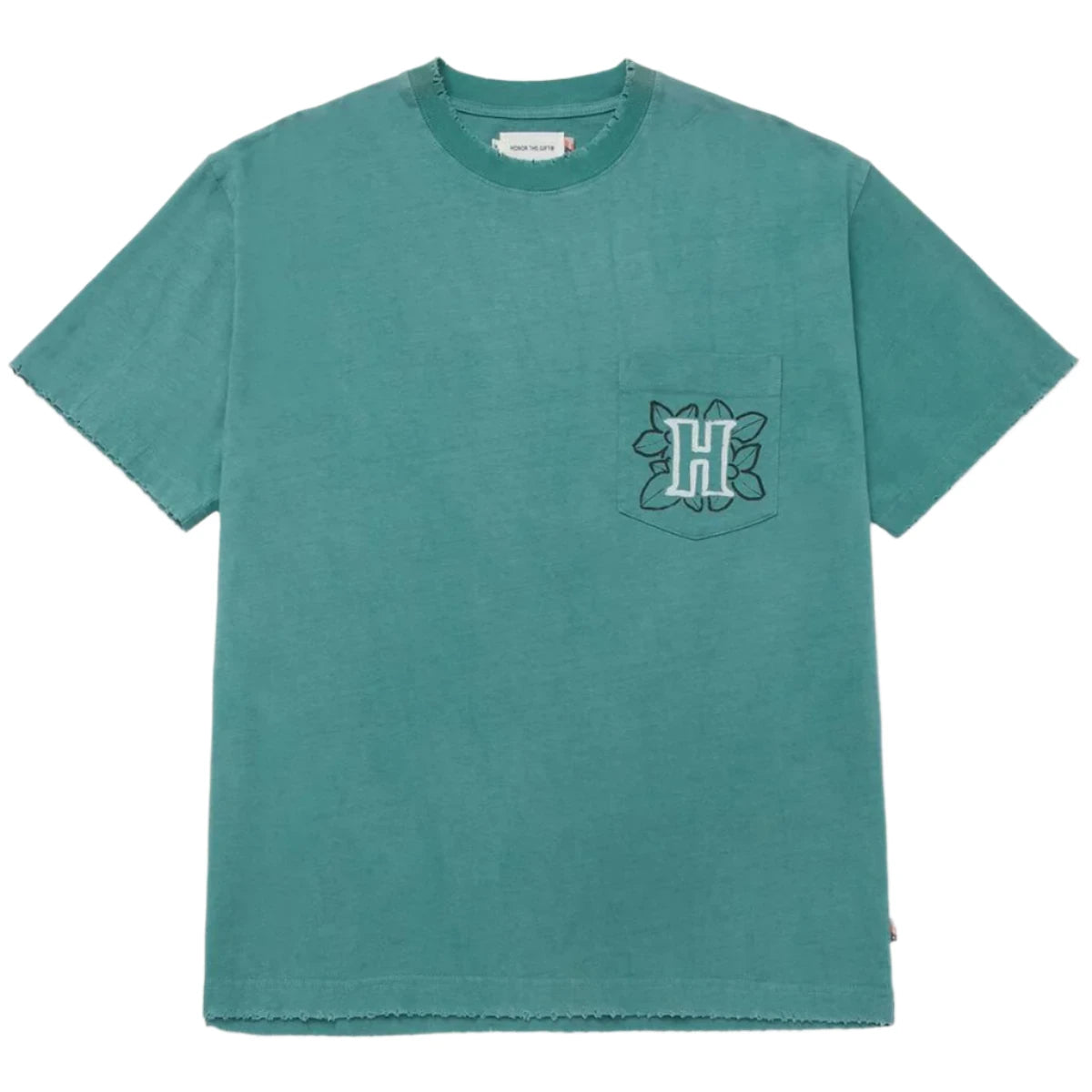 Floral Pocket Tee - Teal