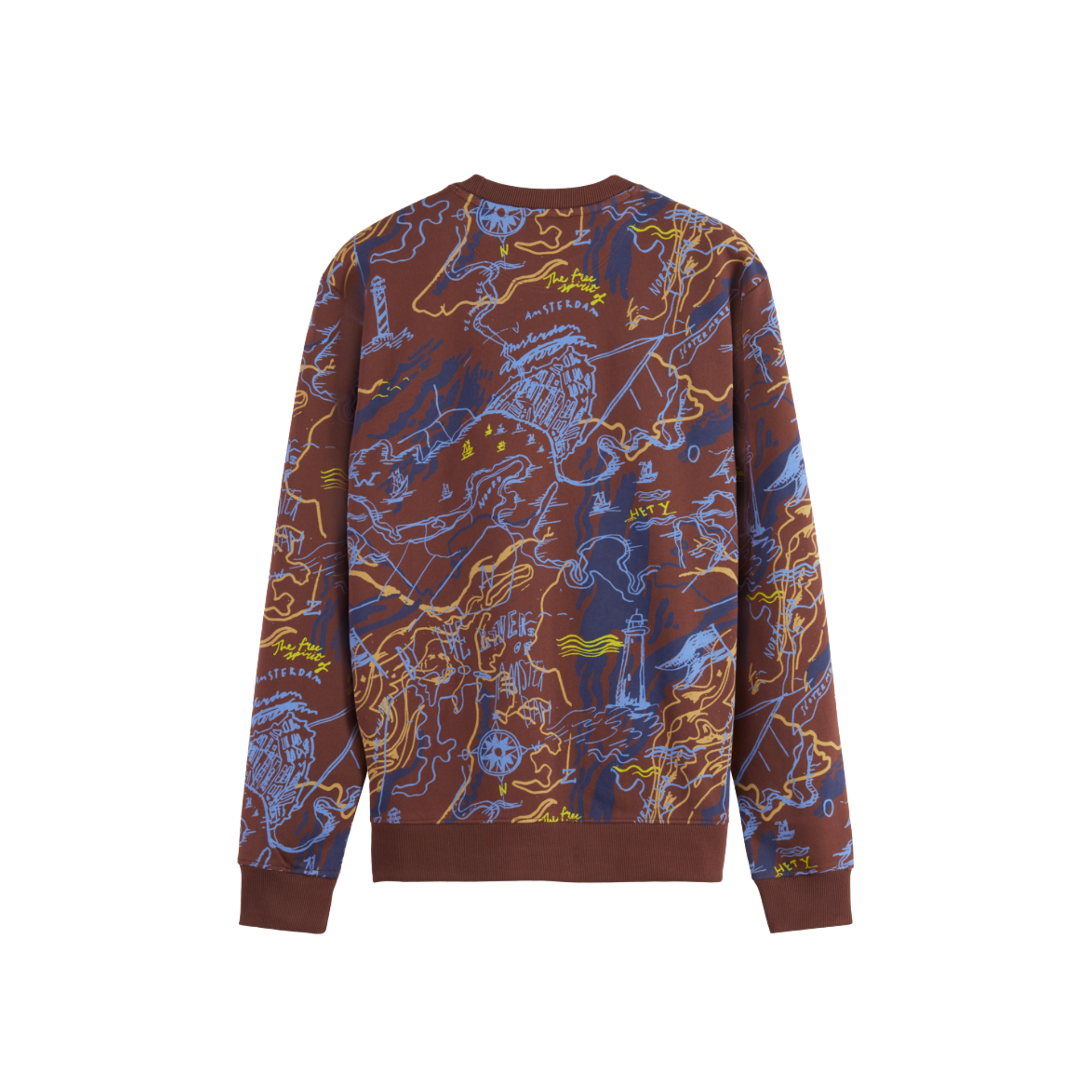 All Over Print Sweatshirt - Driftwood Sea Map