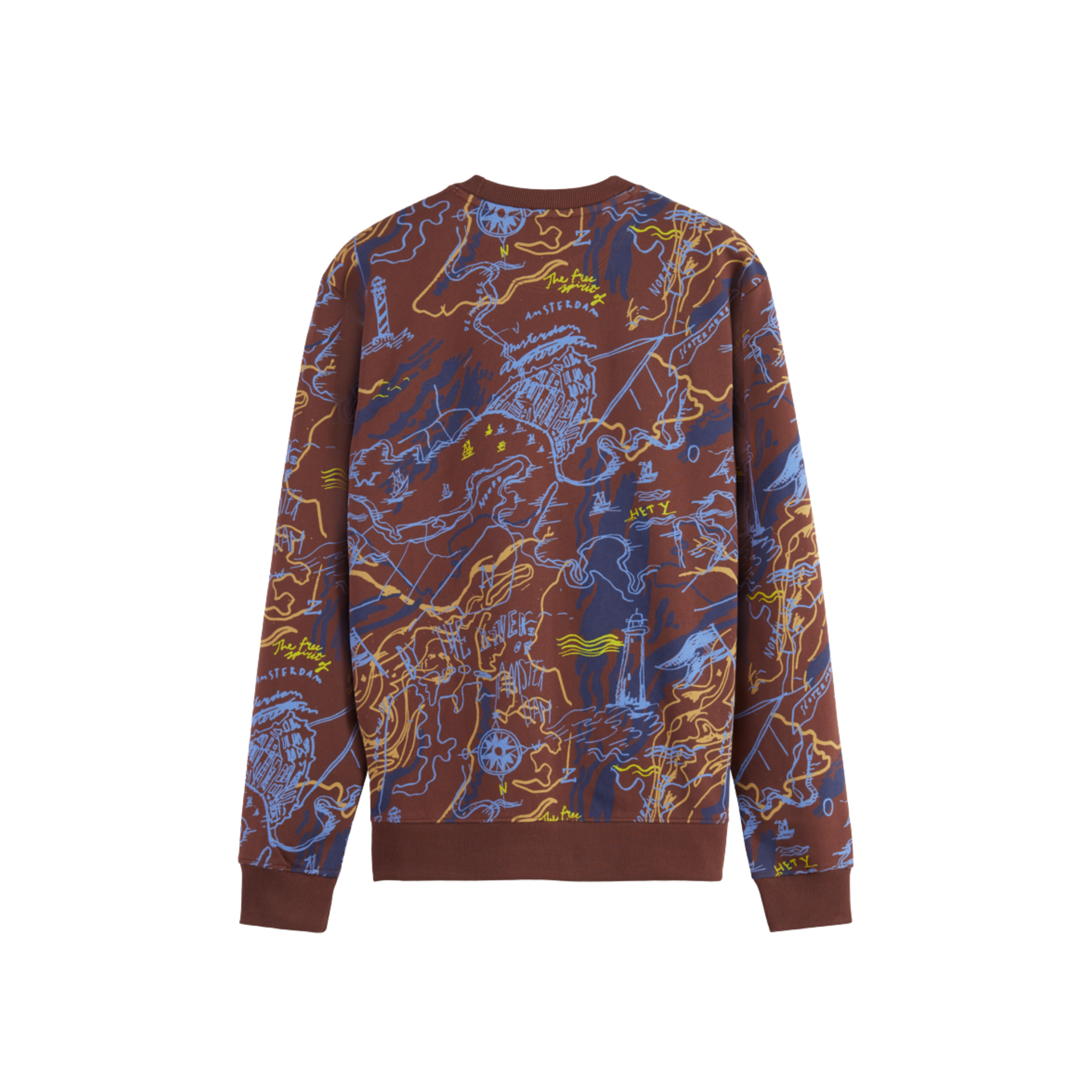 All Over Print Sweatshirt - Driftwood Sea Map