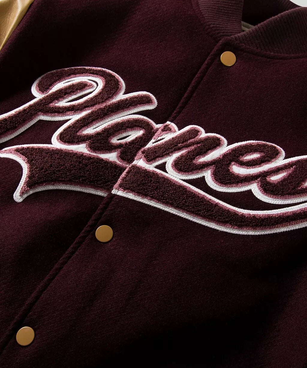 Planes Varsity Jacket - Burgundy