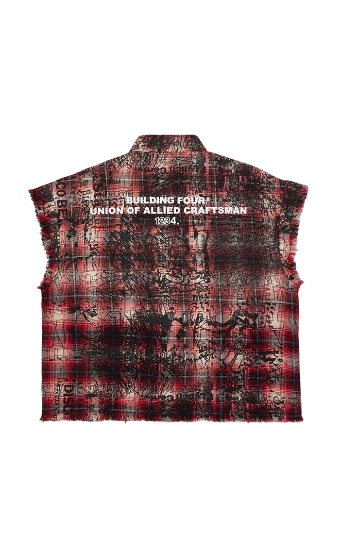 Arc Sleeveless Woven - Red Plaid