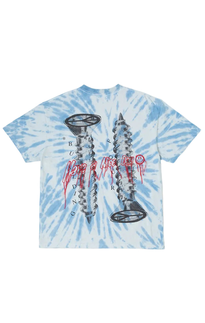 Split T-Shirt - Blue Tie Die