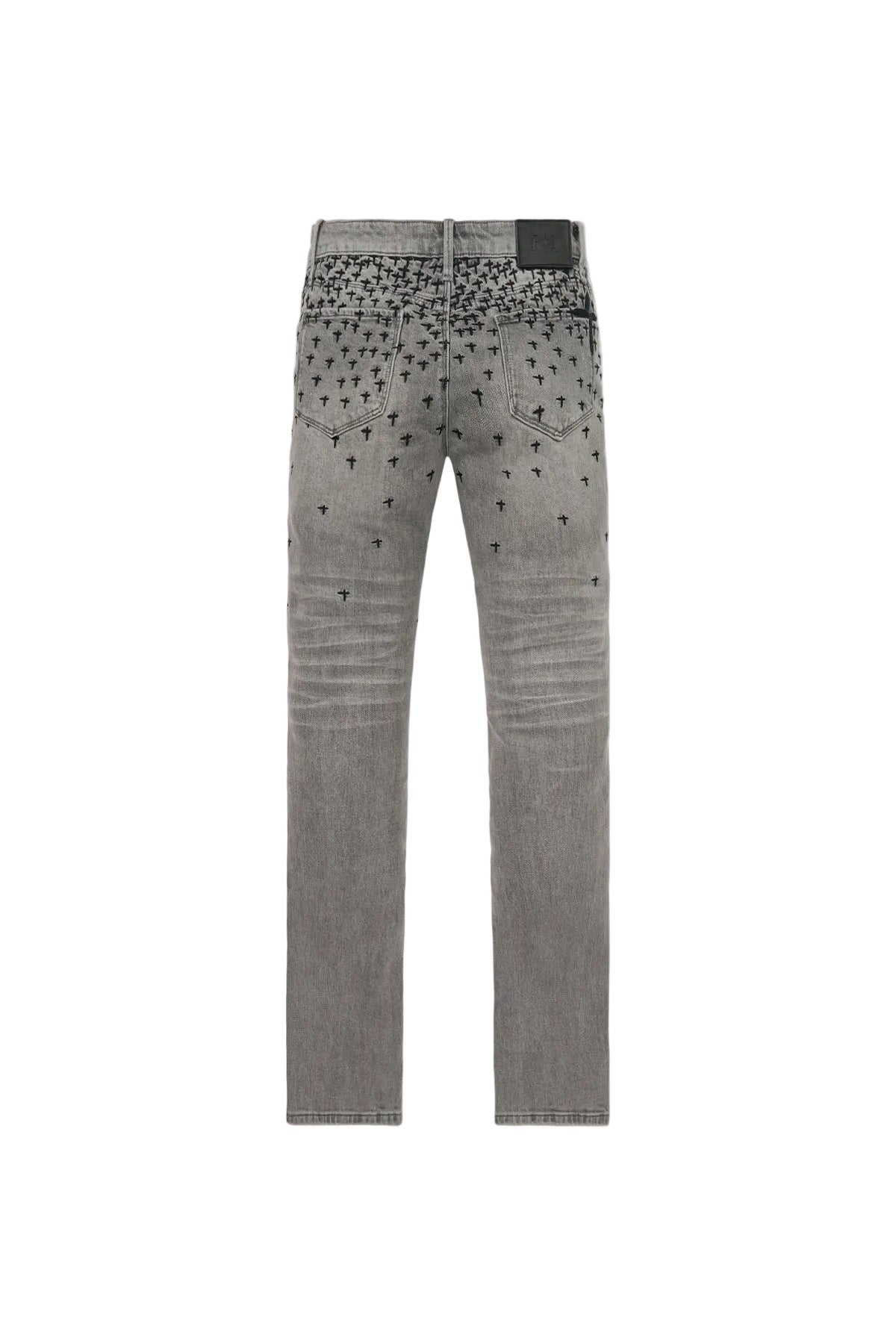 Olivier Stacked Skinny Jean - Smoky Rinse Allover Cross