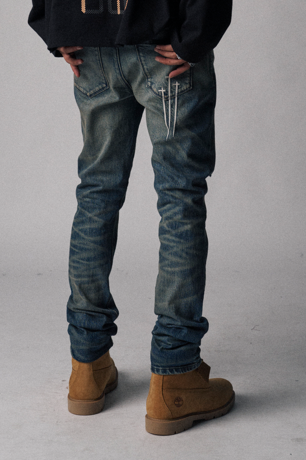 Bryant Skinny Jean - Storm Blue Triple Cross