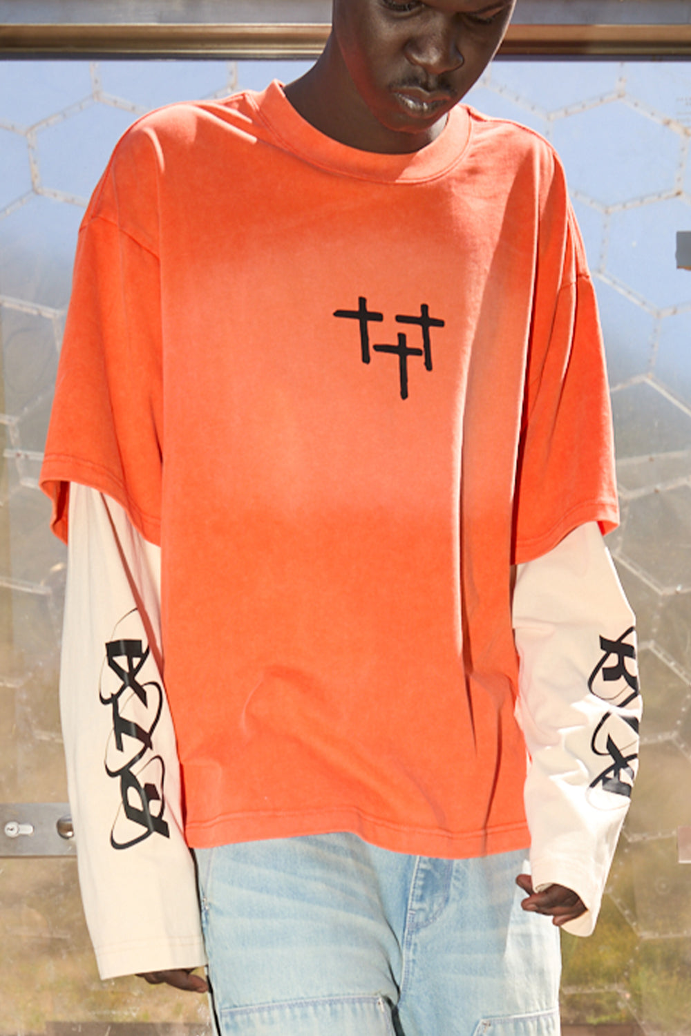 Loris Double Layered L/s Tee - Orange Planetary Rta
