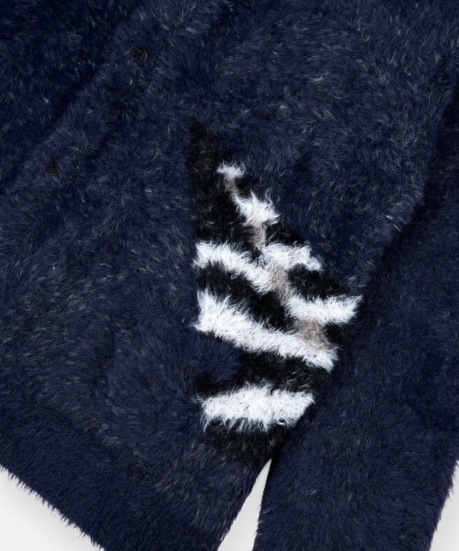 PAPER PLANES FUZZY CARDIGAN - Navy