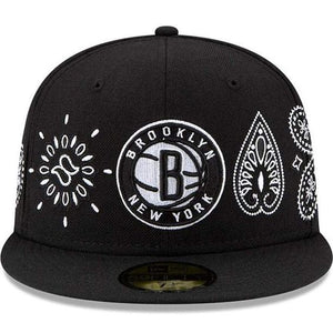 Brooklyn Nets Paisley Elements Fitted - Black